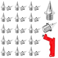 PBUSPU 60 Stück Spike Nägel 7mm mit Spikeschlüssel, Carbon-Spikes, Pyramid Ersatz Spikes für Langlauf Spikes Pyramiden Spikes für Laufschuhe Sportschuhe Joggen Laufen
