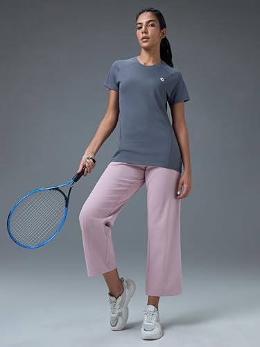Image of TECHNOSPORT Womens Polyester Regular Fit Crewneck Half Sleeve Shirt Sleeve|WTW105