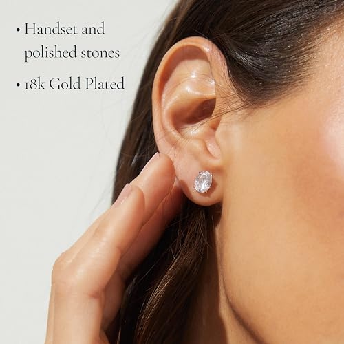 Nadri Oval Stud Earrings - Cubic Zirconia Earrings for Women, Bridesmaid Gifts for Wedding Day, Hypoallergenic Small Stud Earrings for women For Any Occasion3