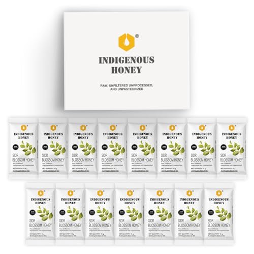 Image of INDIGENOUS HONEY Raw Sidr Honey Pure Organic Natural Unprocessed Added Sugar Free NMR Tested Unpasteurized Unheated 15 Hygienic Sachets 15g Each Total 225g