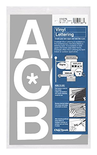 Lettres majuscules autocollantes vinyle blanc 7,6 cm signalisation Chartpak
