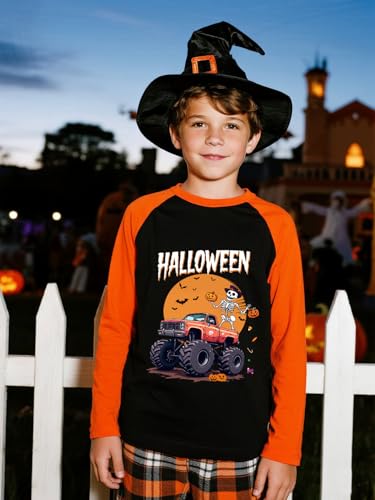 Halloween Shirts for Kids Skeleton Ghost T Shirt Boys Girls Boo Tees Spooky Dinosaur Tops Toddler Pumpkin Clothes 3-11T3