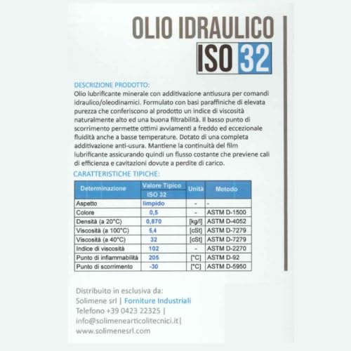 Hydrauliköl ISO VG 32 HLP 1L - Schmiermittel für Gabelstapler, Holzspalter, Hydraulikpumpen, Hubwagen und Kolben - hoher Rostschutz - Antioxidation - Anti-Schaum