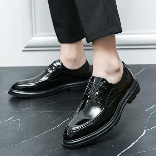 Men's Classic Dress Shoes Business Oxfords Lace-ups Modern Formal Derbys Patent Leather Shoes for Men2