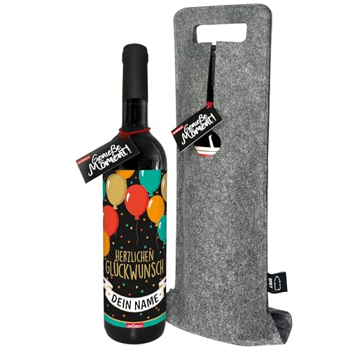 QUATSCHmanufaktur Bocksbeutel zum 80. Geburtstag (für Jahrgang 1941) Rotwein 0,25 l