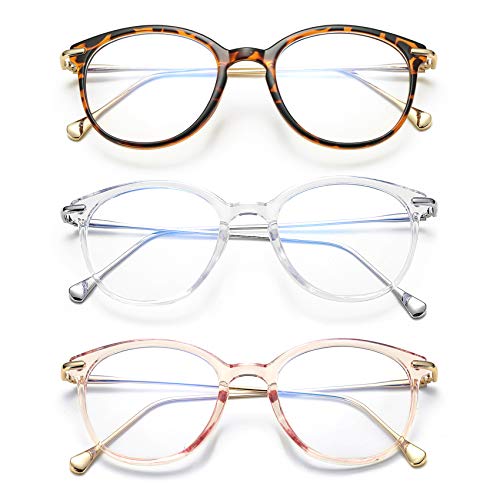 🔥 Flash Sale COASION Blue Light Blocking Glasses for Women Vintage Round Anti Blue Ray Computer Game Eyeglasses 3 Pack (Tortoise/Gold + Transparent/Silver + Clear Pink/Gold) 🔥 Flash Sale COASION Blue Light Blocking Glasses for Women Vintage Round Anti Blue Ray Computer Game Eyeglasses 3 Pack (Tortoise/Gold + Transparent/Silver + Clear Pink/Gold)