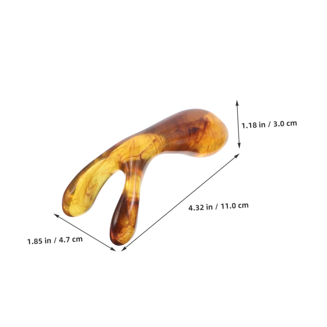 SHERCHPRY 4pcs Resin Head Massager Tool for Face Scalp Acupoint Scraper Dual Fork Design for Beauty Salon Home Use