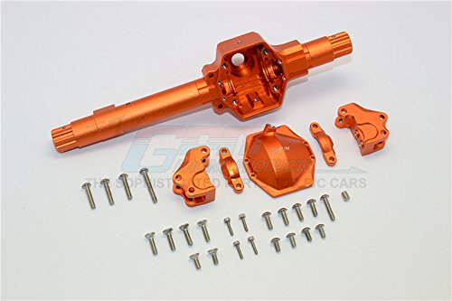 GPM Axial SMT10 Grave Digger (AX90055) Upgrade Parts Aluminum Front Or Rear Axle Housing Assembly Upgrade Version - 6Pcs Set Orange