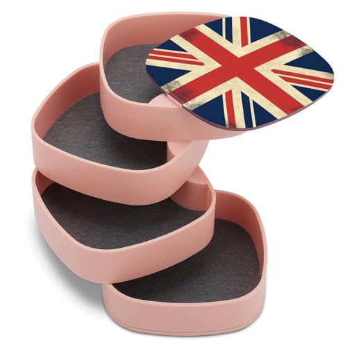 Boîte à bijoux imprimée drapeau britannique, idée cadeau coiffeuse - 8