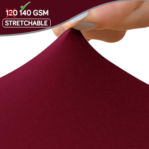 Image of HOKIPO 'SereneSolids' 140 GSM Shell Chair Cover, Mid Century Modern Dining Chair Cover, Pack of 1, Burgundy (AR-6248-BRGN)