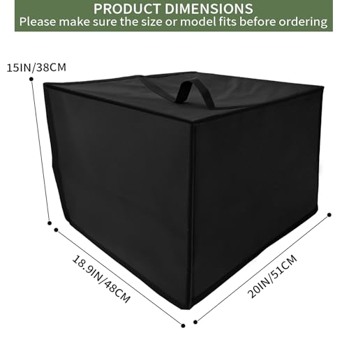 Image of Heavy Duty Electric Turkey Fryer Dust Cover for Masterbuilt 3-in-1 10L Fryer Boiler Steamer MB20012420,17.72 inchx15.75 inchx14.57 inch, 600D nylon w /12m Foil Lining, Heat-Resistant Waterproof Oil-Proof