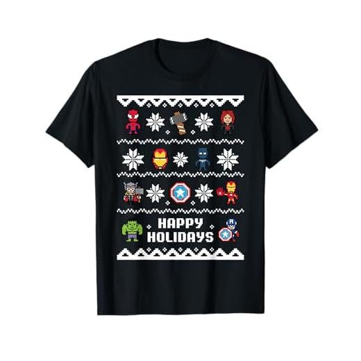 Camiseta Marvel Los Vengadores con Estampado de Suéter Navideño "Happy Holidays"