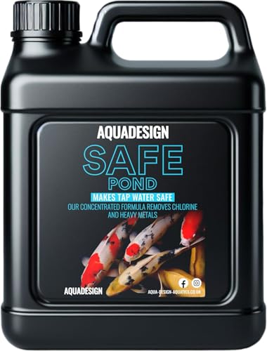 AquaDesign POND SAFE 1000ML Pond Tap Water Conditioner Dechlorinator Chlorine Remover TREATS 25 000 Litres