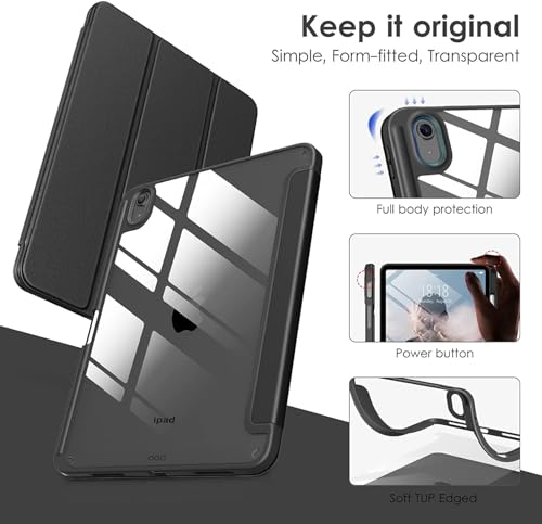 Image of ProElite Case Cover for Apple iPad (A16) 11th /10th Generation (2025 /2022), Transparent case Cover with Pencil Holder for iPad 11th /10th Gen 2025 /2022, Ocean Blue