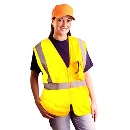 Image of OccuNomix Large - X-Large Hi-Viz Yellow MeshPolyester Surveyor Vest