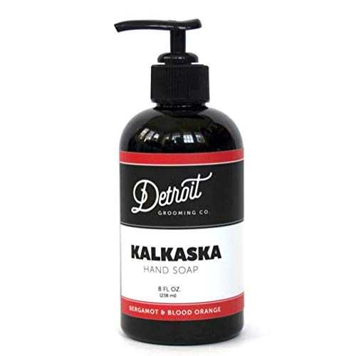 Detroit Grooming Co. Hand Soap - Kalkaska - Bergamot and Blood Orange - All Natural, Plant-Based, Powerful, Cleansing, and Moisturizing Hand Wash - Made With Essential Oils, Vitamins, Aloe Vera (8oz)