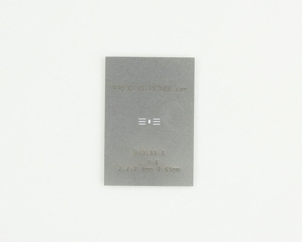 Proto-Advantage PA0133-S LLP-6 (0.65 mm Pitch, 2.2 x 2.5 mm Body) Stainless Steel Stencil