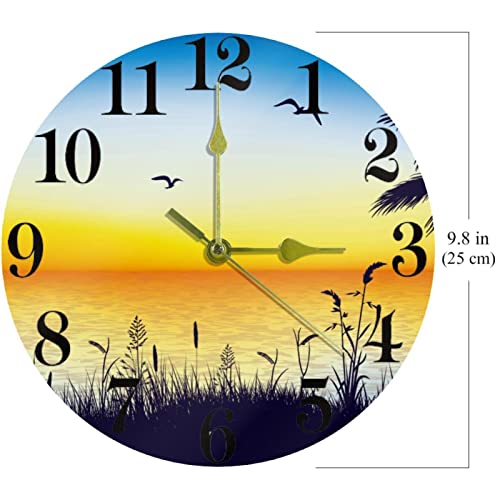 Horloge murale silencieuse avoine de mer de 25,4 cm sans tic-tac pour bureau - 7