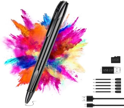 Multi-Function Camera Pen, 1080P HD Mini Camera with 64GB Card, Long Battery Life, USB Data Transfer, Includes 5 Refills