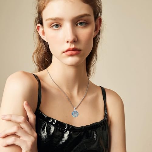 Witch Necklace 925 Sterling Silver Triple Moon Goddess/Tetragrammaton/Lilith/Hecate Necklace Pagan Wiccan Amulet Energy Gifts Witchy Jewelry for Women Men3