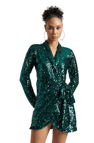 Image of Zaccai Women's Poly Elastane Sequined Wrap Dress