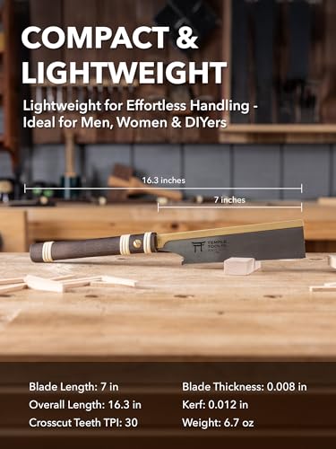 Image of Japanese Pull Saw - Ultra Fine Dozuki 7 for Kumiko 0.2mm blade - Dovetail saw Dozuki Wood Saw - Temple Tool Co.