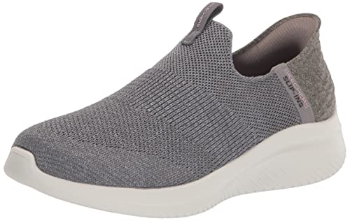 Skechers Sport Women's Women's Hands Free Slip Ins Ultra Flex 3.0 Smooth Step Sneaker, Grey, 8 Wide