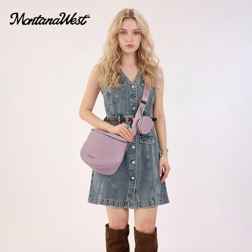 Image of Montana West Crossbody Bag for Women, Large Bum Bag Purse Soft Vegan Leather Travel Fanny Pack with Coin Purse