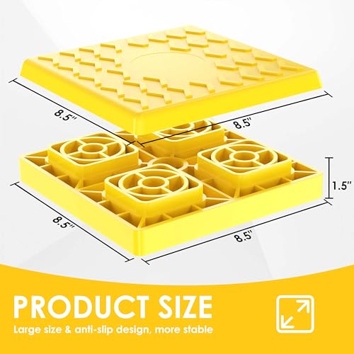 Image of CircleRoad Heavy Duty RV Leveling Blocks 12 Pack, Interlocking Design Camper Leveling Blocks with Packing Bag, Ideal for Leveling Single and Dual Wheels (Yellow)