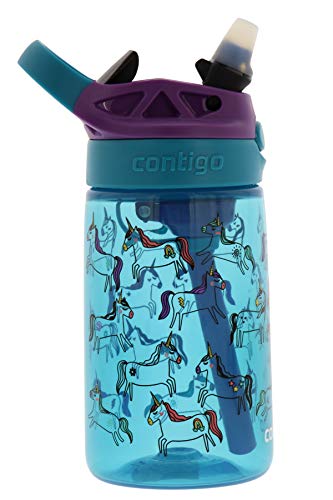 Image of Contigo AUTOSPOUT Camping Hydration Water Bottles, 14oz (Pack of 1), Unicorn