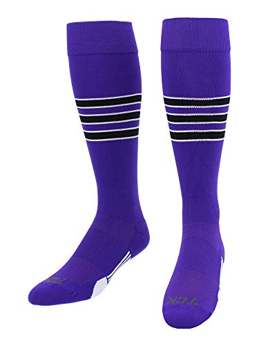 Image of Baseball & Softball Socks | USA Made Dugout Series Striped | Over the Calf | Sizing for Youth Boys, Girls, Men, & Women's
