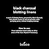 boscia Black Charcoal Blotting Linens - Vegan, Cruelty-Free, Natural Skin Care - Oil Blotting Sheets for Face - For Combination to Oily Skin Types - Travel Size - 100 Sheets