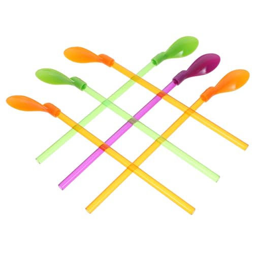 minkissy 3sets Combination of Spoon Straw Detachable Design for Easy Cleaning for Bars Restaurants 6pcs*3 Random Color