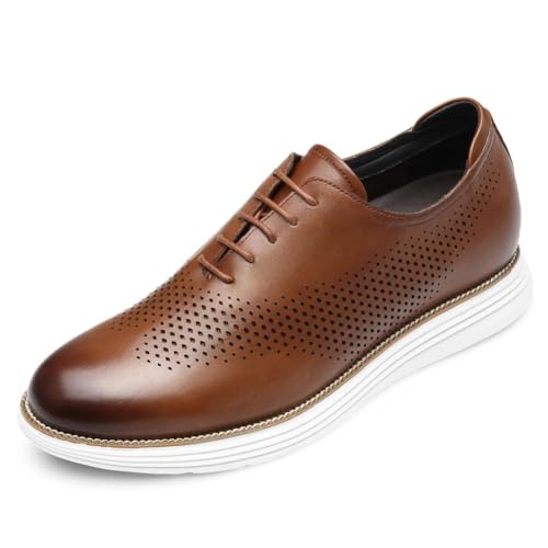 Image of CHAMARIPA Men's Invisible Height Increasing Shoes - 2.76 inch Taller | Casual Business Elevator Shoes for Men, Breathable Calfskin Upper, Suitable for Office Work & Daily Occasions