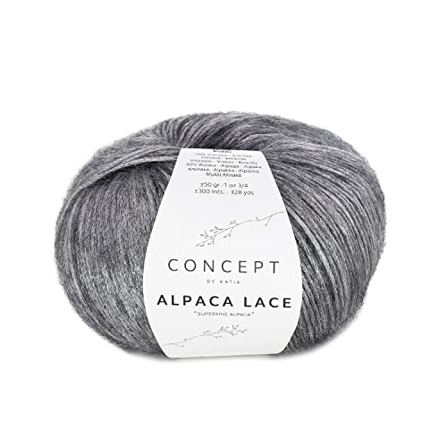 Katia Alpaca Lace di Lana Gomitolo di Colore Grigio Cod.90