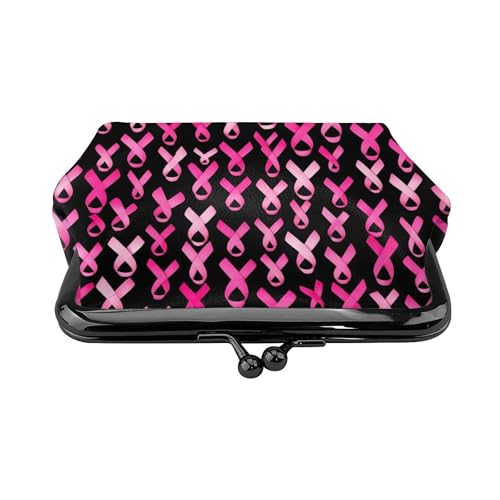 Breast cancer awareness ribbons pink (3) Coin Purses Vintage Pouch Kiss-Lock Change Purse Wallets2