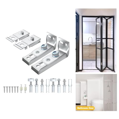 Juego de 20 piezas de kit de herrajes para puertas plegables para reparación y reemplazo de puertas dobles plegables miniatura 2