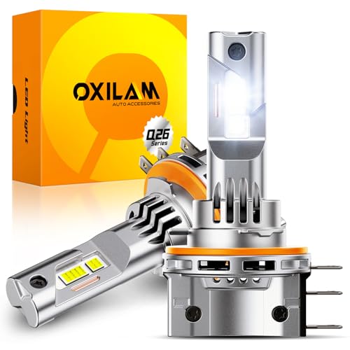 OXILAM H15 DRL LED Bulbs 1100% Brighter 6500K Cool White 1:1 Mini Size CANbus Ready No Flicker IP68 Waterproof Plug and Play Pack of 2