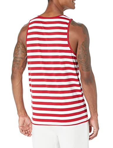 Amazon Essentials Men's Regular-Fit Tank Top, Red/White, X-Large #TOP1