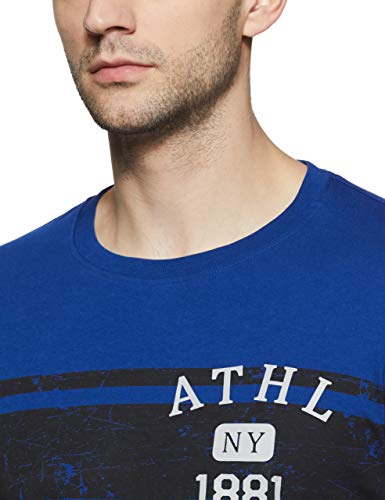 Image of Van Heusen Men Athleisure Regular Fit T-Shirt - Cotton Rich - Crew Neck, Long Sleeve, Printed