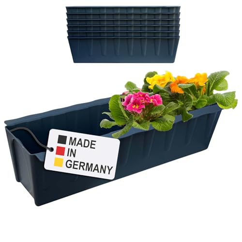 Hossi's Wholesale 6 Euro-Paletten Blumenkästen-Einsätze | 37,3cm Anthrazit | Pflanzkasten für Europalette Palette | Balkonkasten | Blumentopf | aus stabilen Kunststoff | Made in Germany