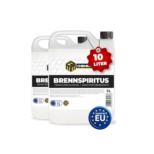 MRM Chemicals – Brennspiritus farblos 2 x 5L – Vielseitiger Alkohol für Haushalt, Werkstatt & Garten – zum Reinigen, Entfetten & Anzünden – rückstandsfrei & ergiebig