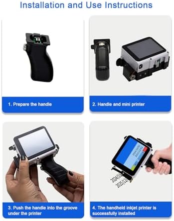 Zunate 2 in 1 Handheld Inkjet Printer - 12.7mm Portable Inkjet Printing Machine with Touchscreen, Multi Languages Materials for Barcode Date Label Batch Number