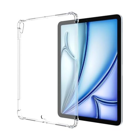 Clear Case for iPad Air 6th 11inch 2024/ Air 5th 10.9'' 2022/4th Gen 10.9" 2020, Shockproof Transparent Case TPU Silicon Back Cover for iPad Air 6th 2024/5th/ 4th Cover