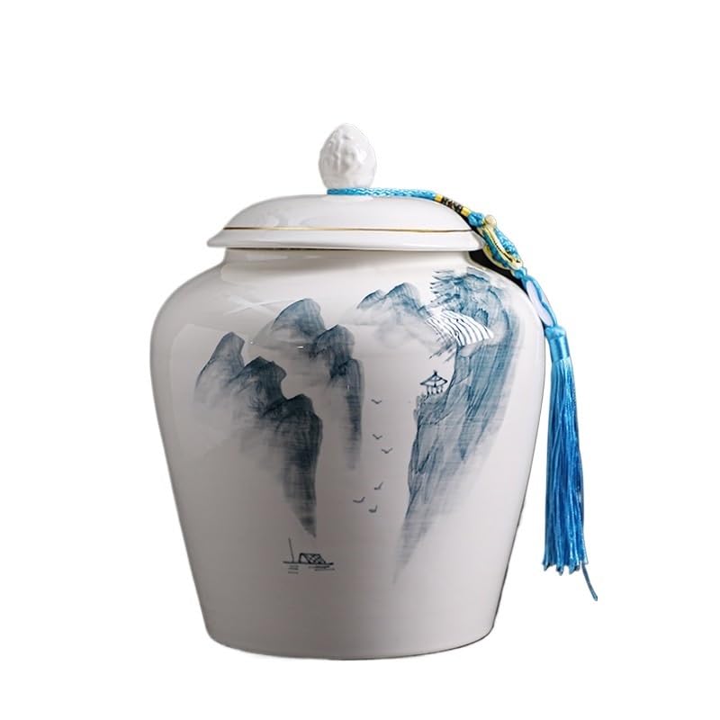 XYNSNDB Zestaw do herbaty Puszki na herbatę z białej porcelany, Puszki ceramiczne, Herbata Pu'er Awakening, Zamknięte, odporne na wilgoć puszki na herbatę, Puszki ogólne Słoik do przechowywania