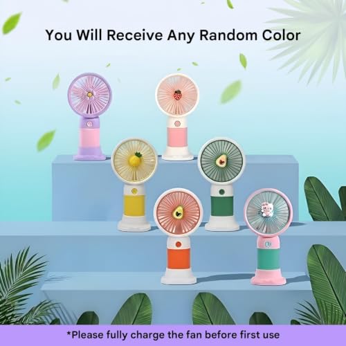 Image of EDNITA Mini Portable Hand Fan USB Type C Rechargeable Single Speed Personal Cooling Fan, Handheld Small Desk Fan with Stand, Battery Operated for Office, Home, Travel & Outdoor Use - Multicolor-2