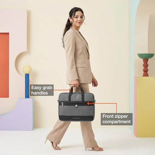 Image of Nasher Miles Briefcase & Messenger Bag | Lightweight PU & Polyester with Adjustable Strap, Fits Laptop | Ideal for Office & Travel | for Men & Women