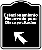 Estacionamiento Reservado para Discapacitados Spanish Black Sign Arrow Up Left Aluminum Composite Sign 8.5 x 10 inches