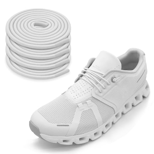 Image of 2 Pairs Elastic Shoe Laces for On Cloud 5, 6 Sneakers | 1 /10 inch(2.5mm) Thin Stretch Round Shoelaces Shoe Strings Replacement, Bungee Speed Tieless No Tie Laces for Adults and Kids