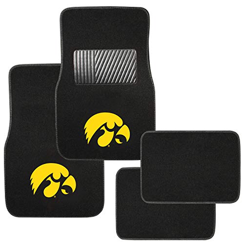 Pilot Alumni Group FM-924 Universal Fit Four Piece Floor Mat Set (Collegiate Iowa Hawkeyes)